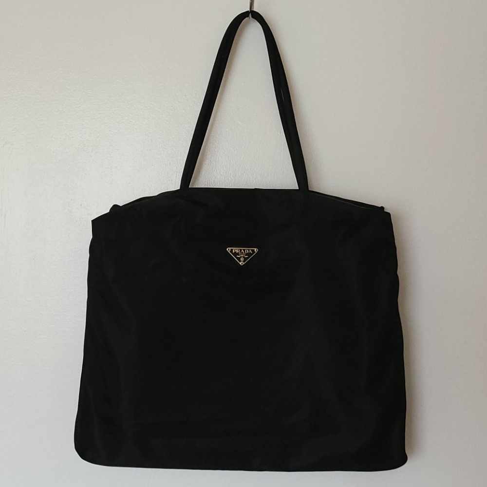 Prada Milano triple-compartment nylon shopper bag